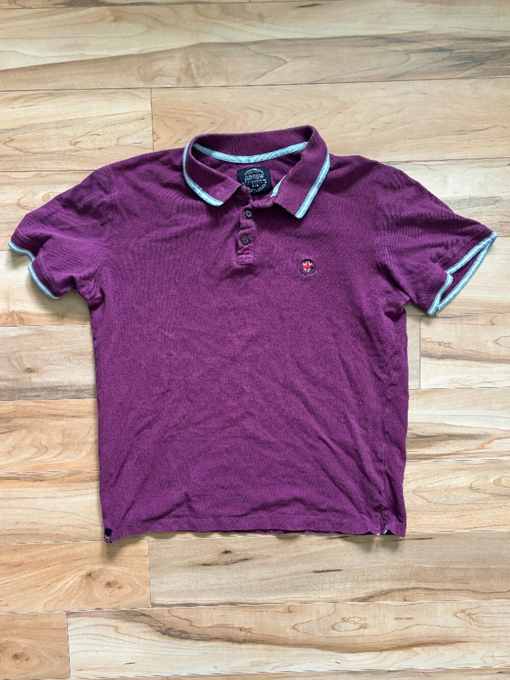 London England Union Jack UK Purple Polo Shirt